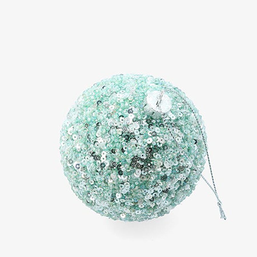 Bola de Navidad de lentejuelas azul 8cm