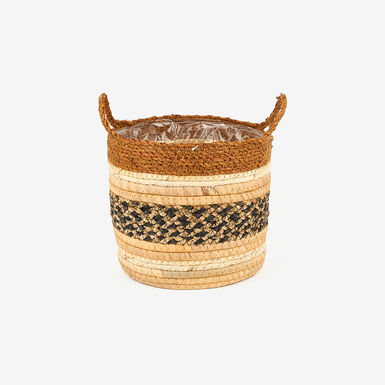 Cesta con asas de fibras naturales Evel Ø20x20cm