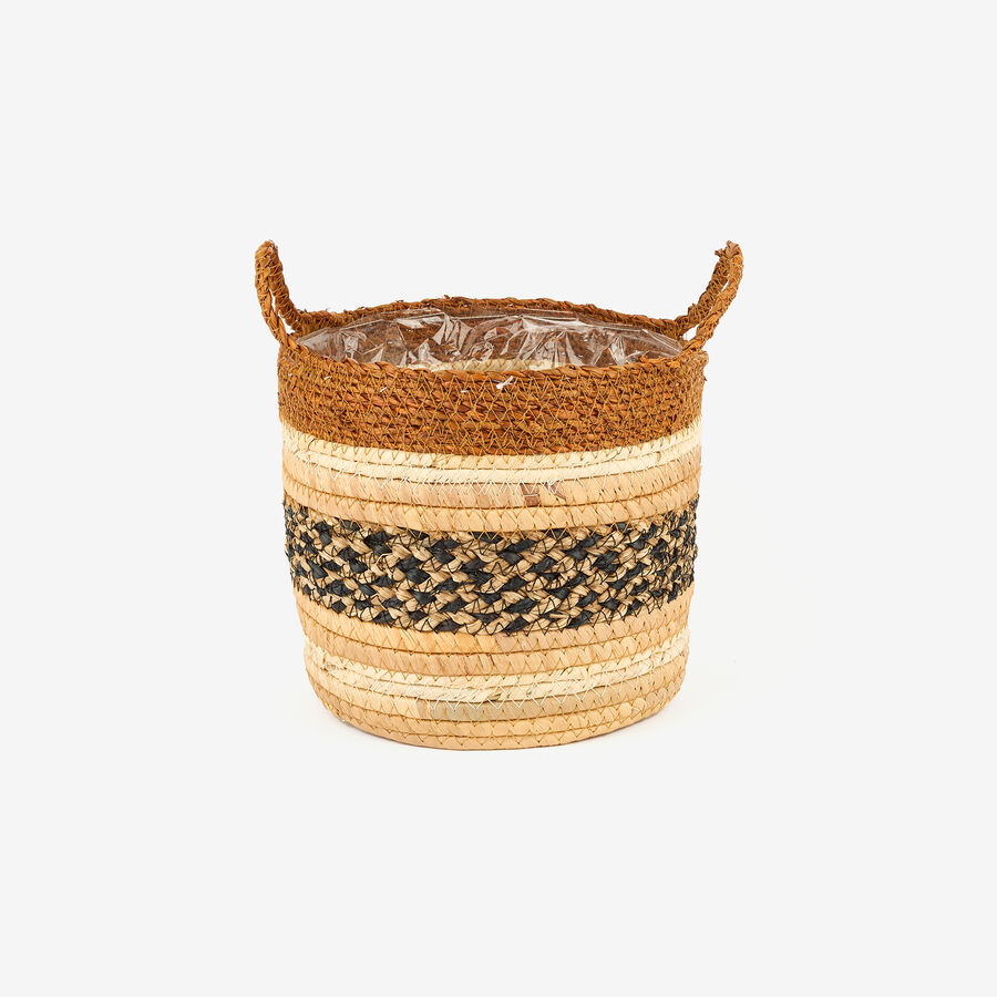 Cesta con asas de fibras naturales Evel Ø20x20cm