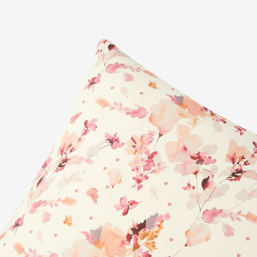 Funda de cojín de algodón cuadrada rosa Florisa 45x45cm