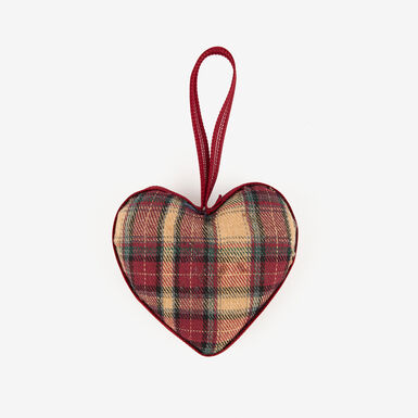 Adorno colgante Corazón de tartán 8cm