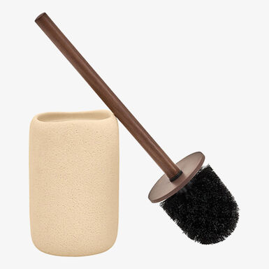 Escobillero de ba&ntilde;o beige Elia 41,5cm