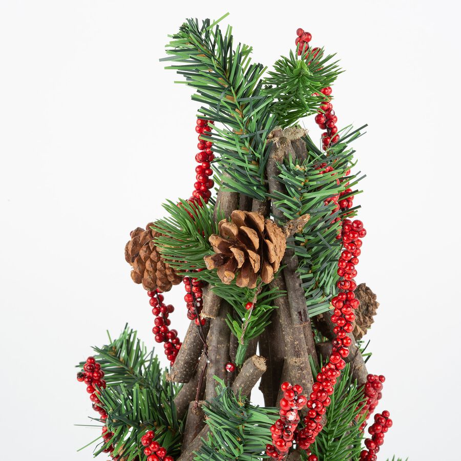 Árbol decorativo de pino y bayas 37cm