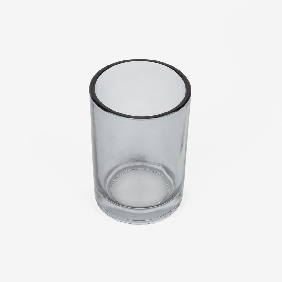 Vaso portacepillos de vidrio gris Circle 10