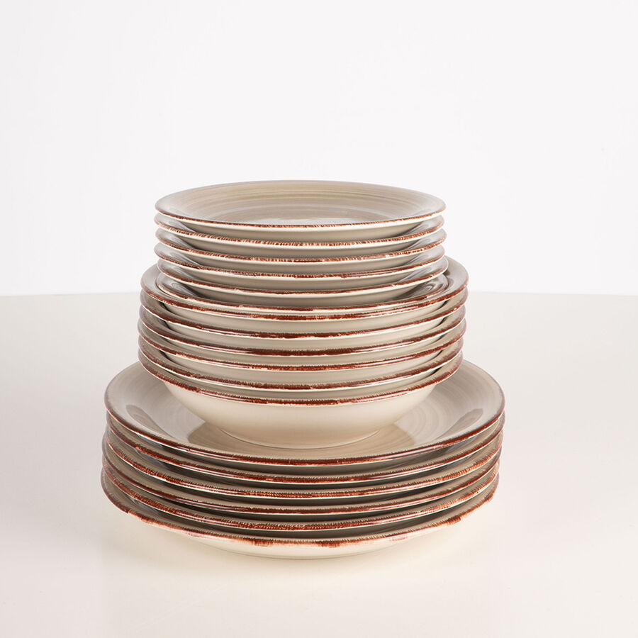 Vajilla de 18 piezas de gres gris Vita