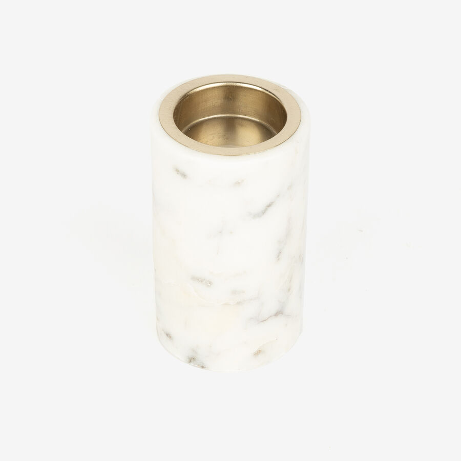 Portavelas de m&aacute;rmol dorado &Oslash;6x10cm