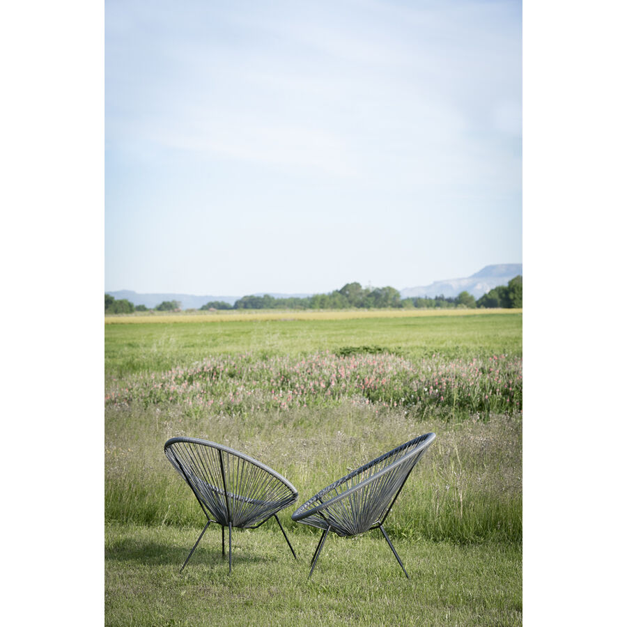 Silla de exterior gris de acero Acapulco 56x72x88cm