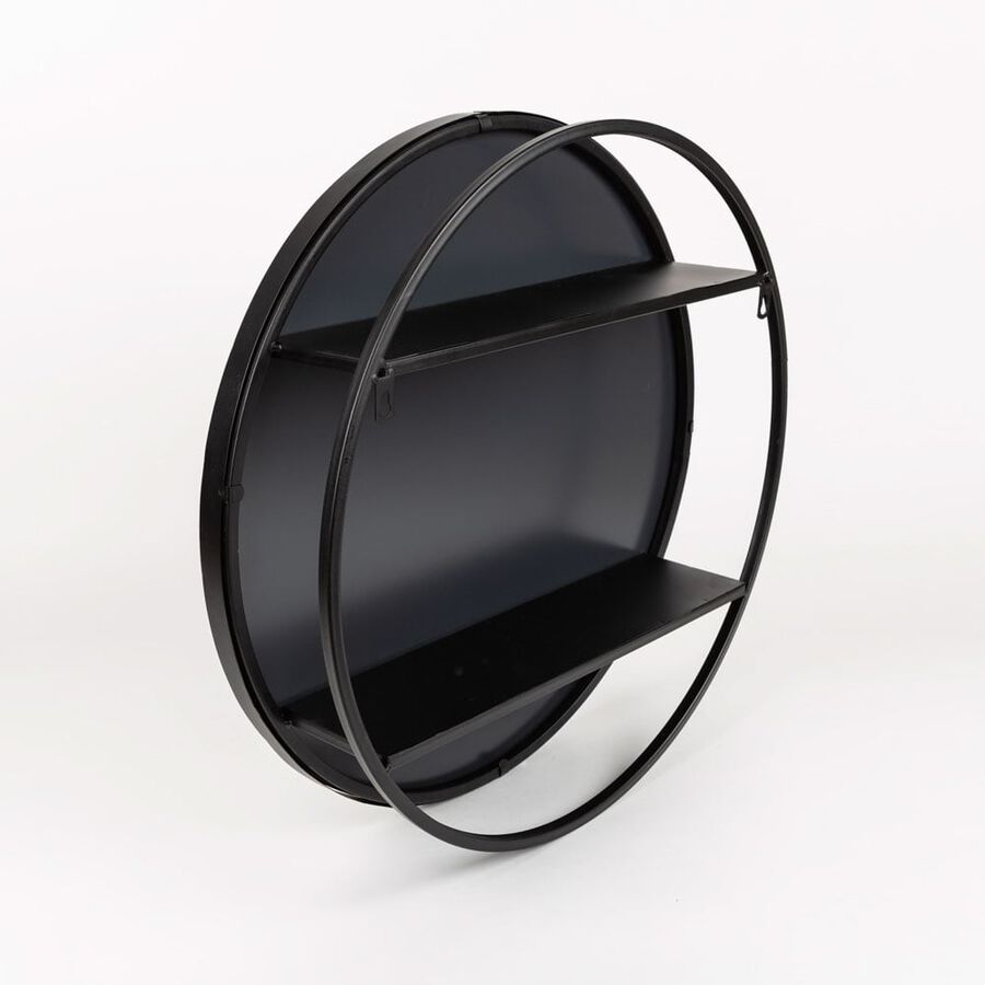 Espejo redondo de metal negro 50cm