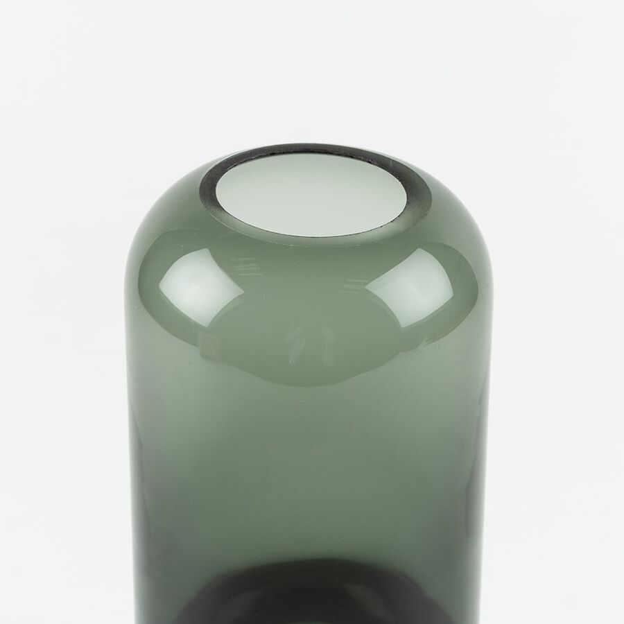 Jarrón de vidrio tintado gris Bottle 25cm