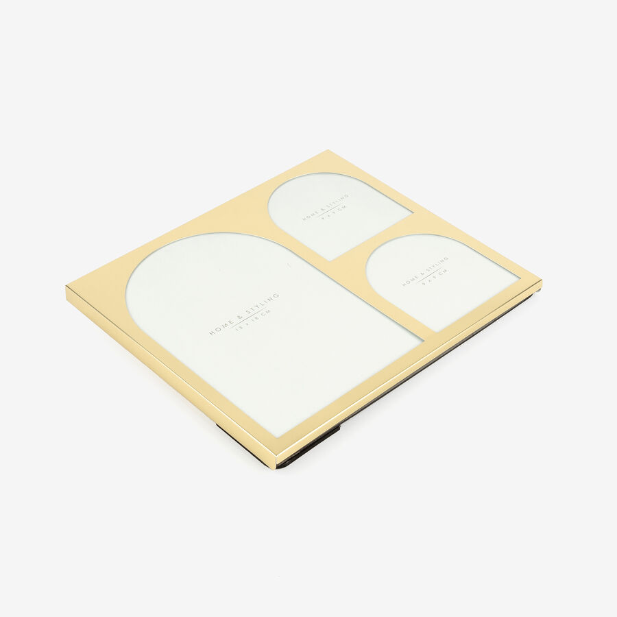 Marco de fotos de metal dorado D'or 13x18cm y 9x9cm