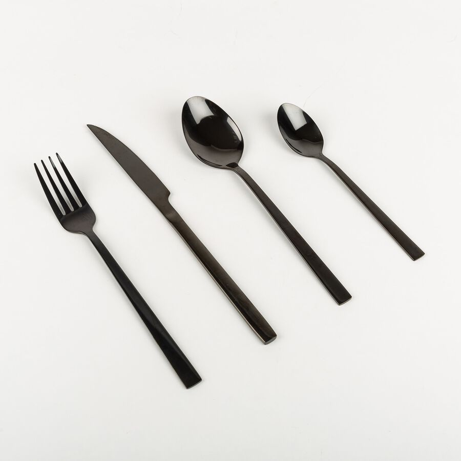 Cubertería de 24 piezas negra inoxidable Sofia - Bergner
