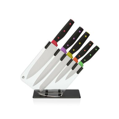 Set de 5 cuchillos de cocina con soporte 26x8x23cm