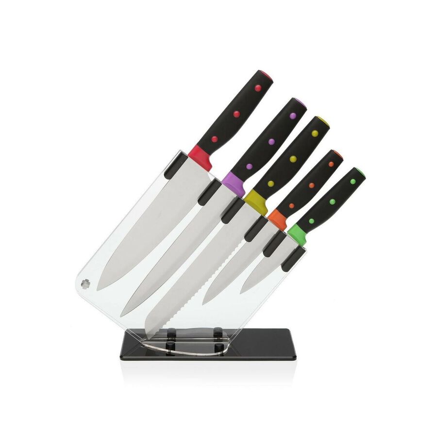 Set de 5 cuchillos de cocina con soporte 26x8x23cm