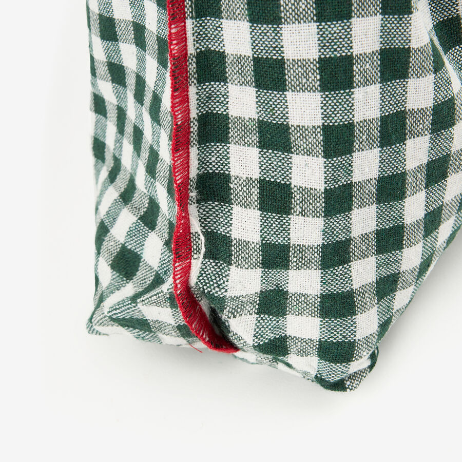 Bolso de algodón de cuadros vichy verde Noa 46x44x10cm Clau&Chloe