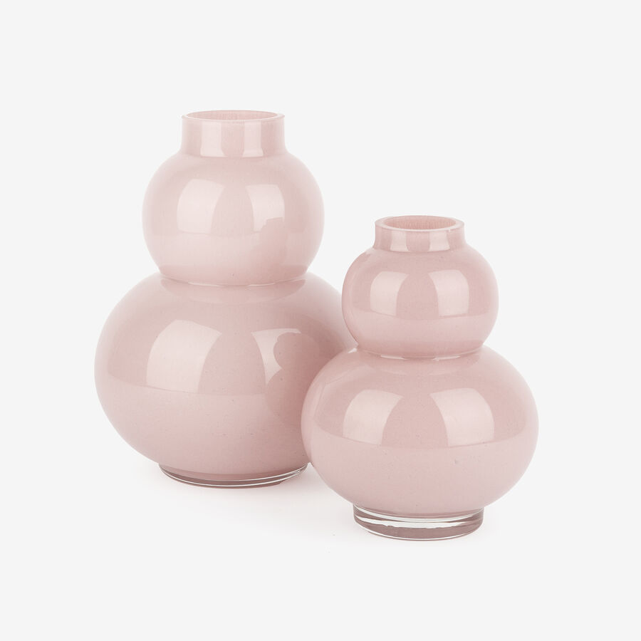 Jarrón de cristal rosa palo Lia Ø18x23cm