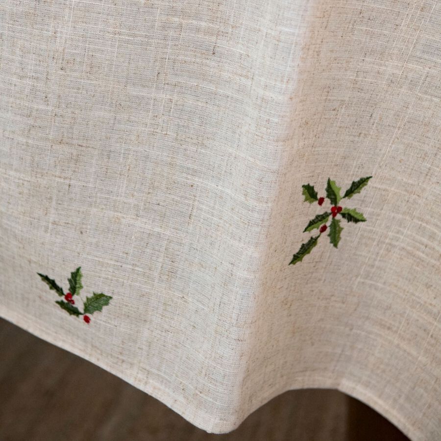 Mantel de lino beige Acebo 150x250cm