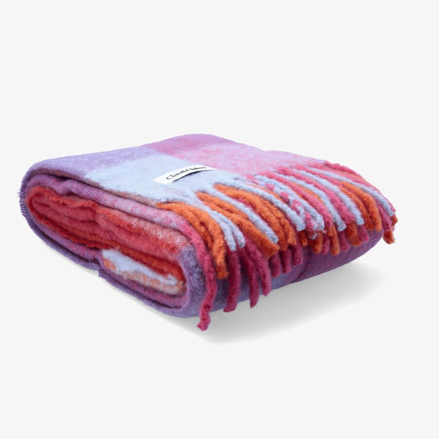 Manta efecto mohair de cuadros multicolor 130x150cm Clau&Chloe