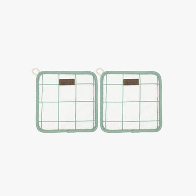 Set de 2 agarraderas de algod&oacute;n reciclado 20x20cm