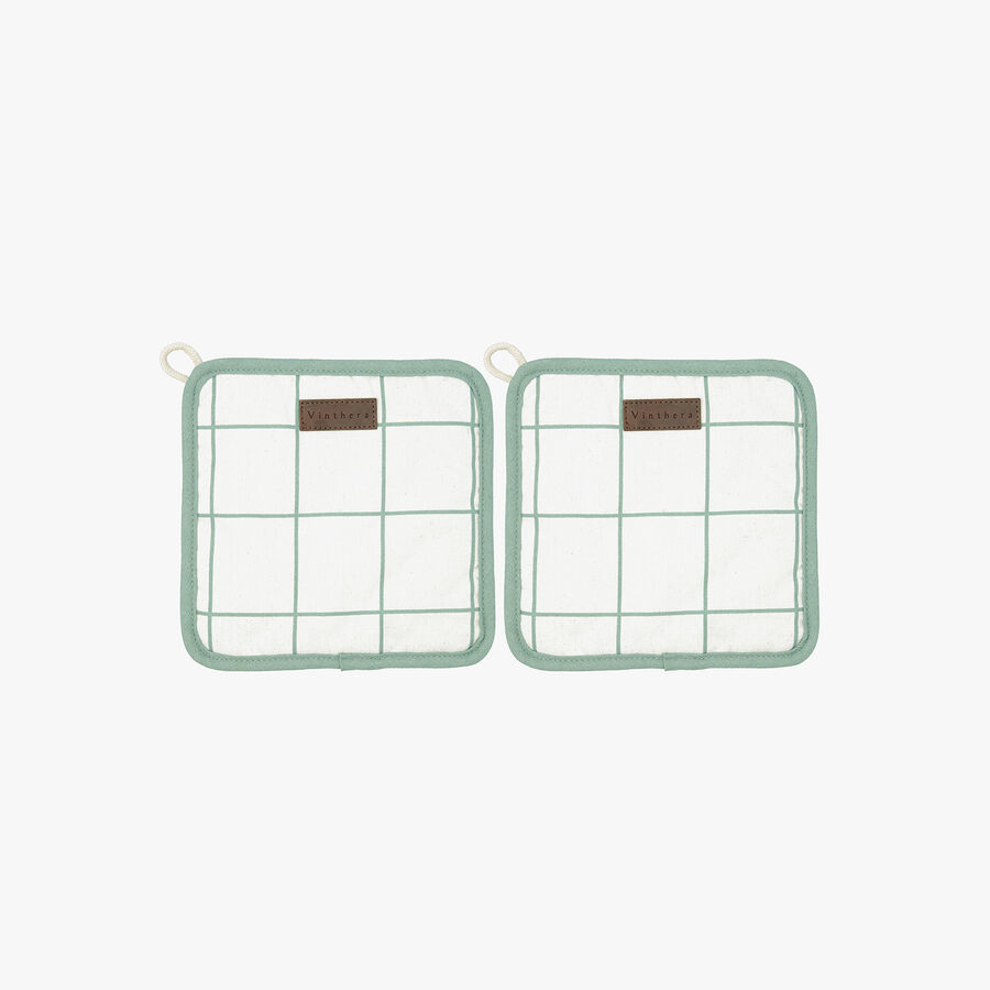 Set de 2 agarraderas de algod&oacute;n reciclado 20x20cm