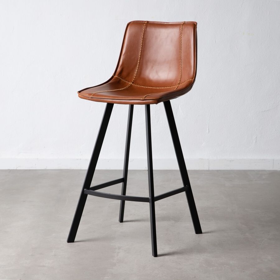 Set de 2 taburetes simil piel marr&oacute;n 95cm