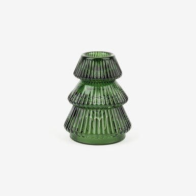 Candelabro de cristal verde Abeto Ø7x8cm