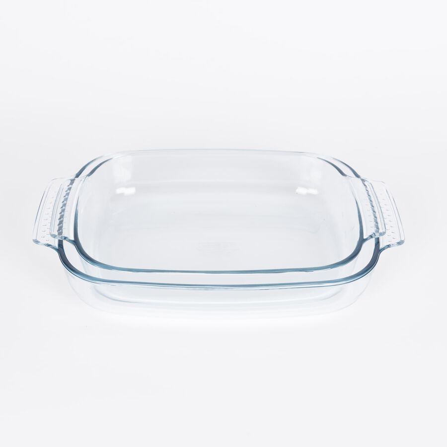 Set de 2 fuentes para horno de vidrio pyrex 39x25/35x23cm