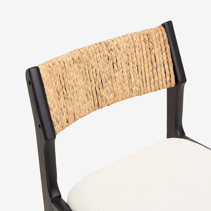 Silla de comedor de madera de olmo negra Jana 48x44x79cm Clau&Chloe