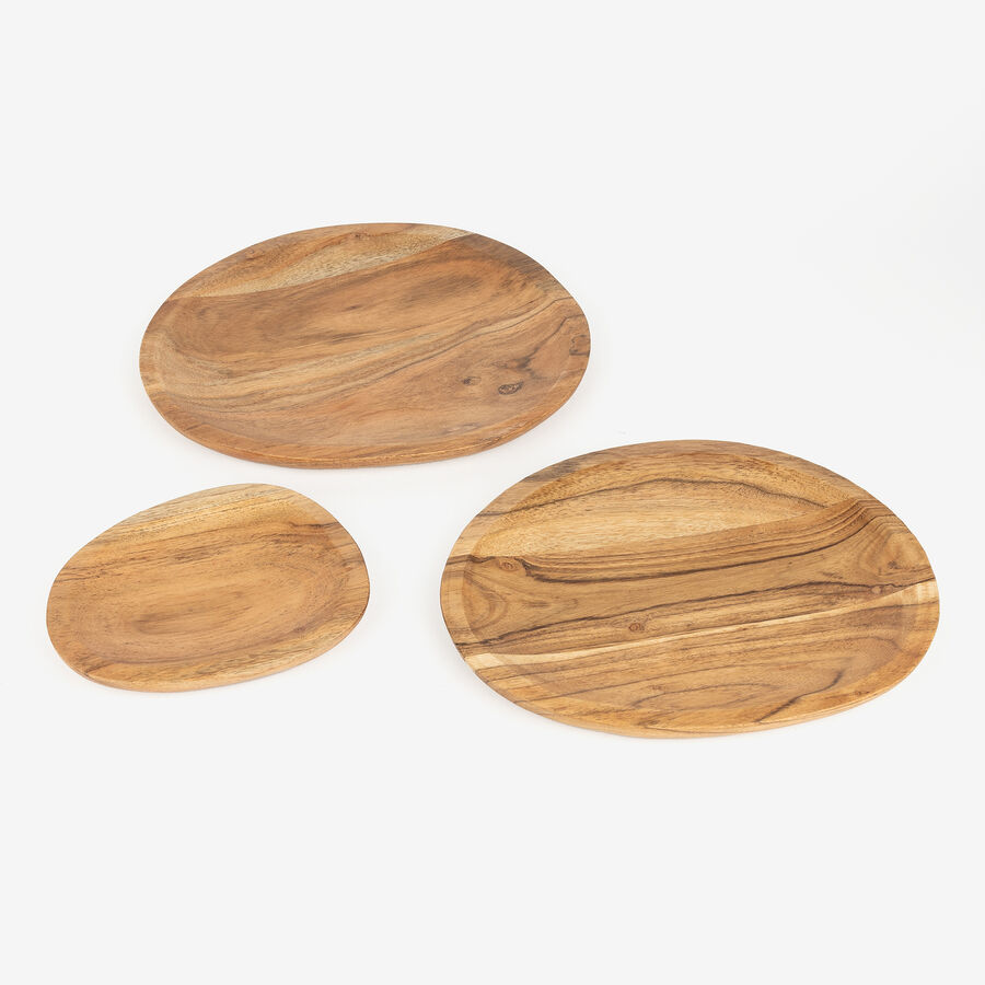 Centro de mesa de madera de acacia Simal 27x40cm