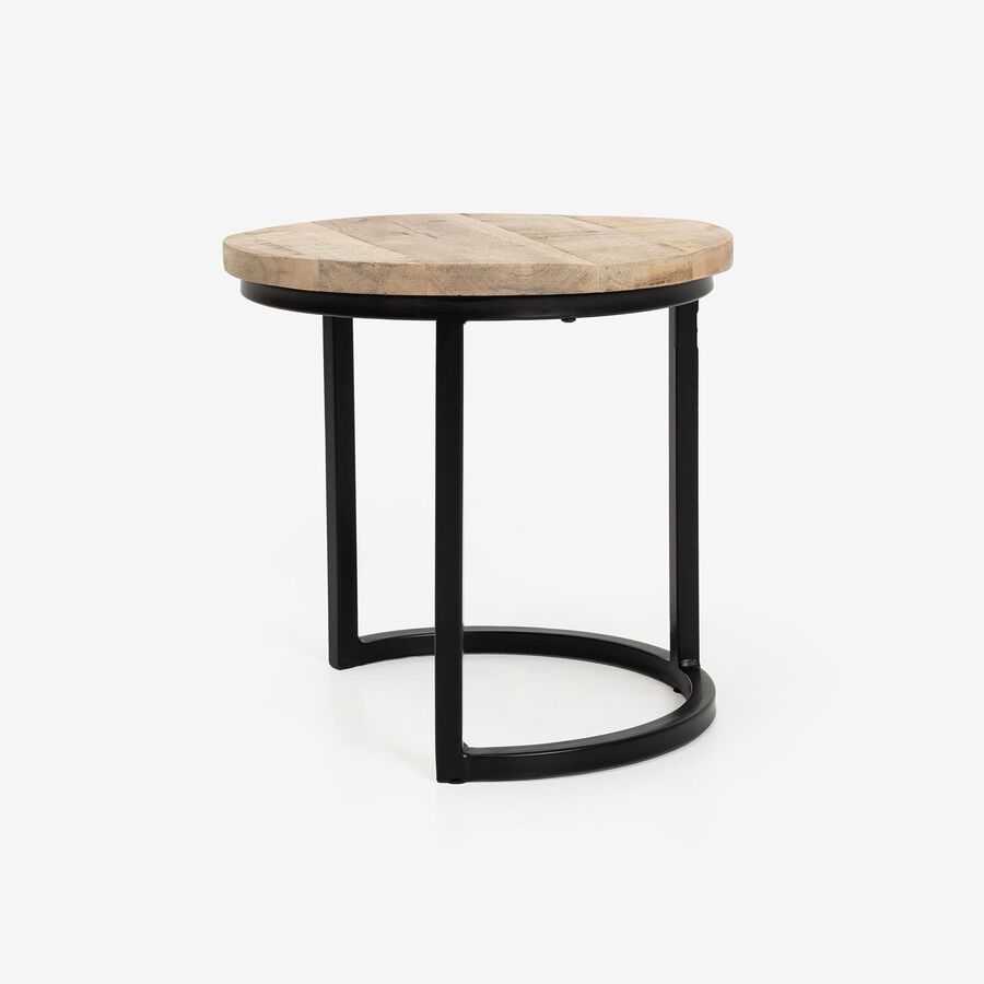 Mesa auxiliar de madera de mango Tebas &Oslash;31x29cm
