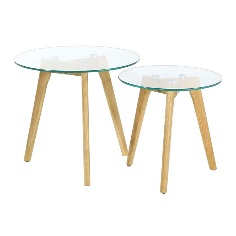 Mesa auxiliar de cristal Dalian &Oslash;40x41cm