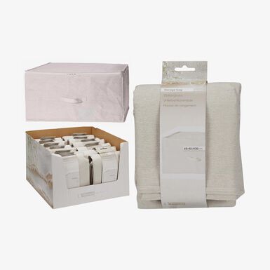 Caja de almacenaje con tapa de textil blanco Nube 60x45x30cm