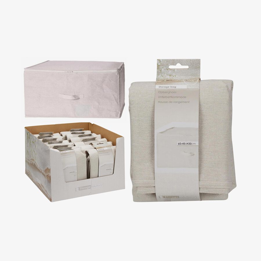 Caja de almacenaje con tapa de textil blanco Nube 60x45x30cm