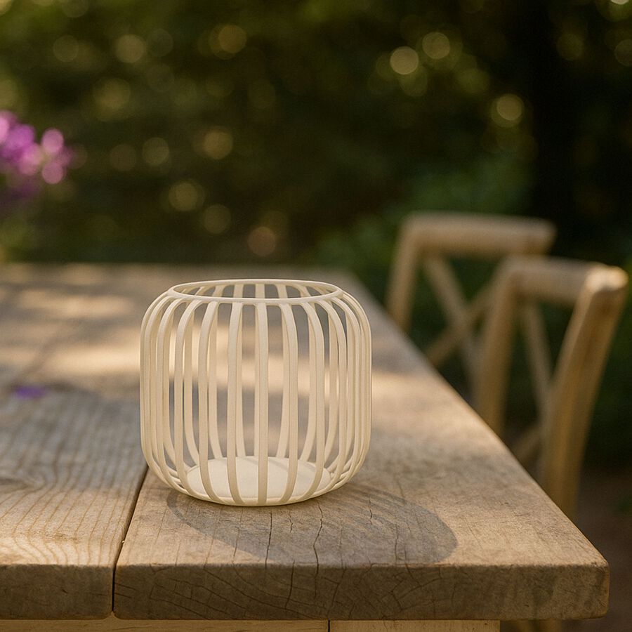 Farol de metal blanco Adrio &Oslash;15x13cm