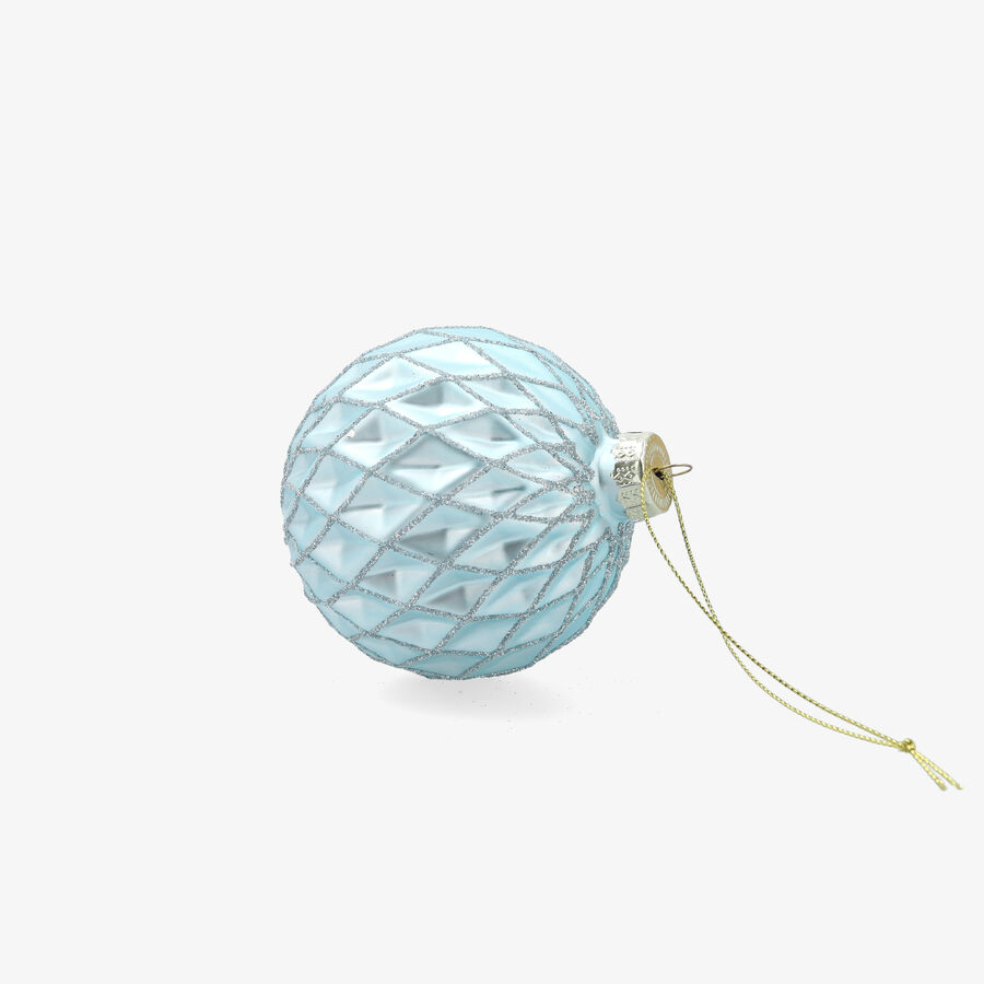 Bola de Navidad azul claro de cristal &Oslash;8cm
