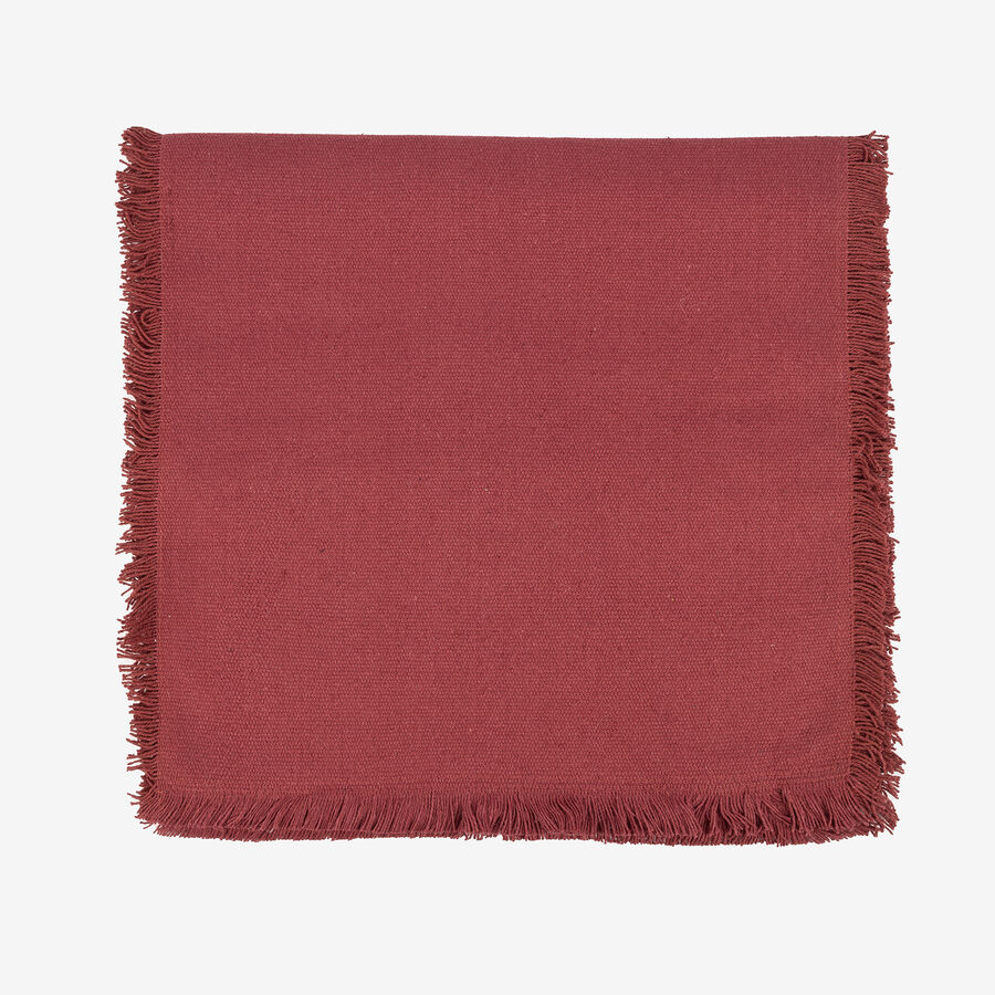 Camino de mesa de algod&oacute;n granate Maya 140x38cm