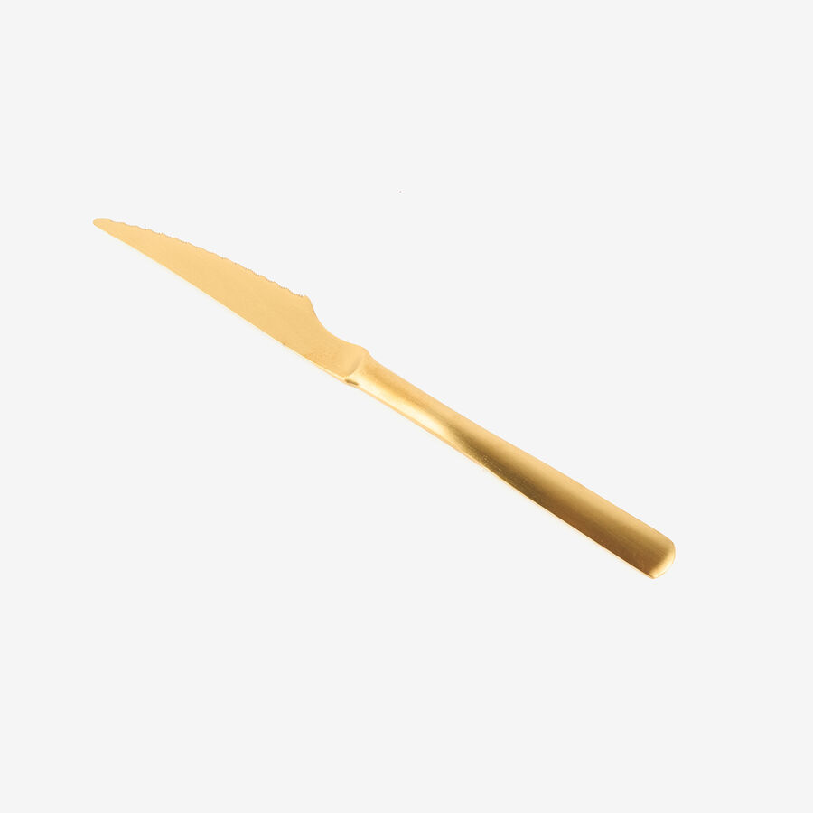 Cuchillo chuletero de acero inoxidable dorado Kipla