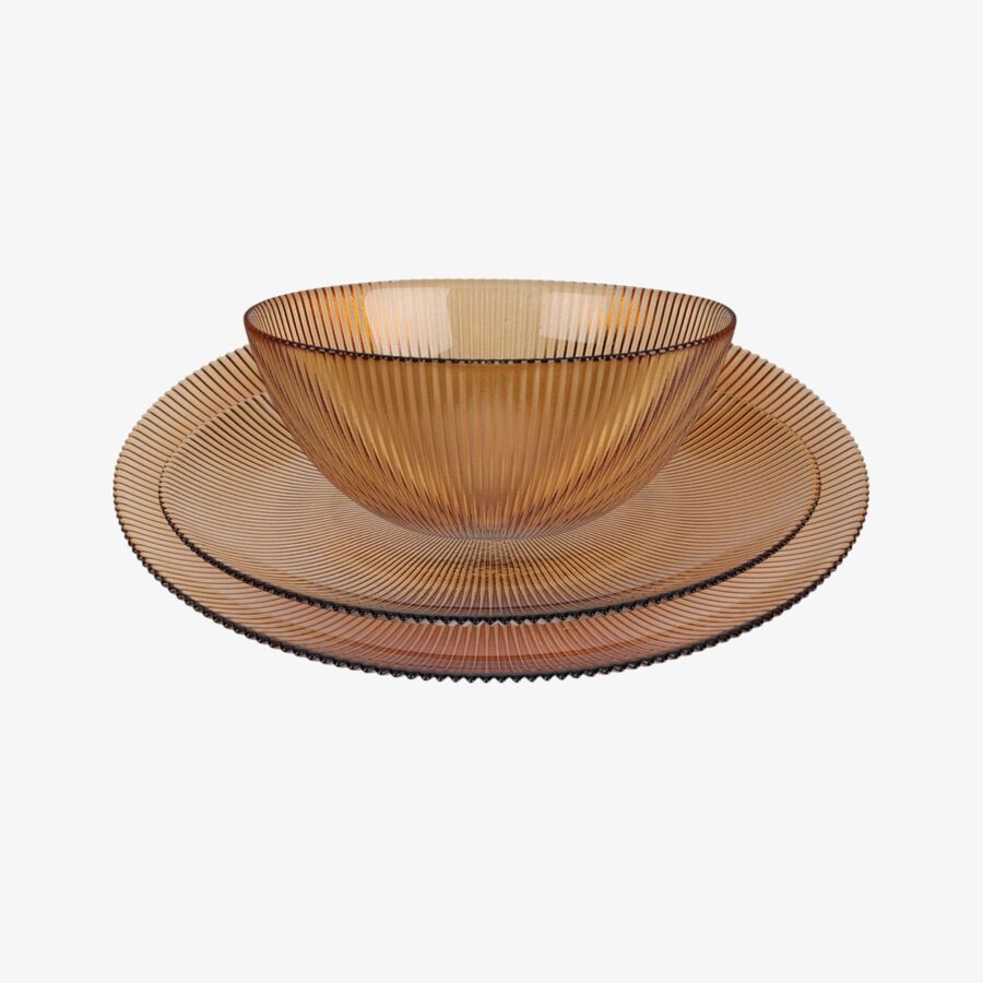 Vajilla de cristal &aacute;mbar Brule