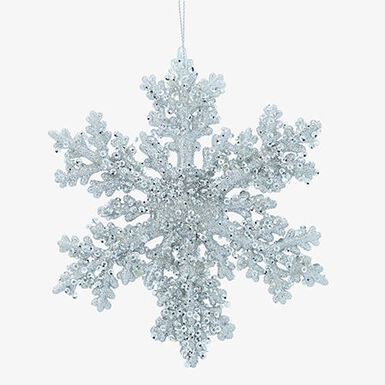 Bola de Navidad de copo de nieve plateada 15cm