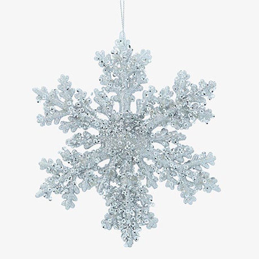 Bola de Navidad de copo de nieve plateada 15cm