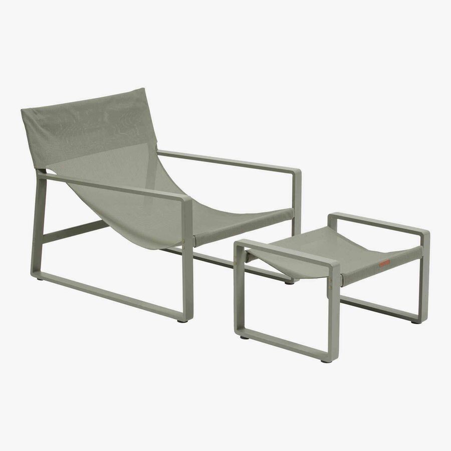 Sillon reclinable de jard&iacute;n de aluminio verde Lambor 151x69x73cm