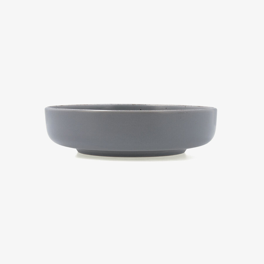 Plato hondo gris de cer&aacute;mica Iria &Oslash;18,5cm