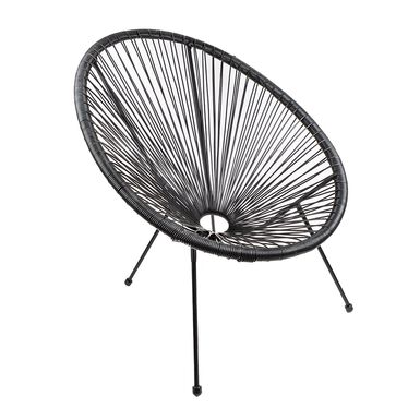 Silla de jard&iacute;n de metal negra Acapulco 50x71x94cm