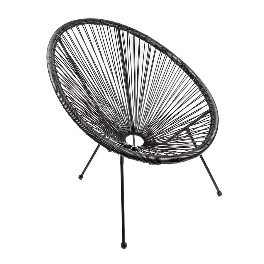 Silla de jard&iacute;n de metal negra Acapulco 50x71x94cm