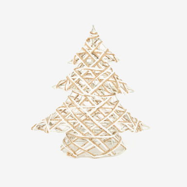 Árbol decorativo con luz LED gris 30cm