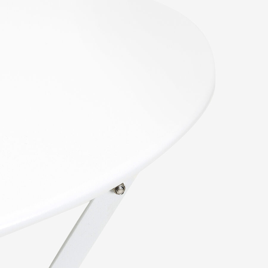 Set de jard&iacute;n plegable de mesa y 2 sillas de acero blanco Bistro