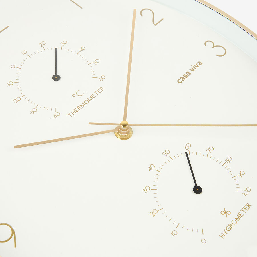 Reloj de pared ovalado dorado &Oslash;32x24cm