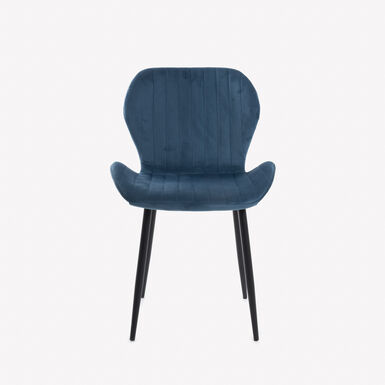 Silla de comedor de terciopelo azul oscuro Lydia 54x50x86cm Clau&Chloe