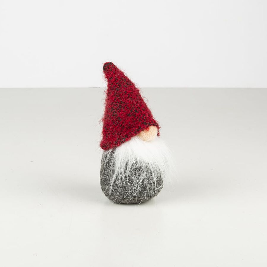 Figura decorativa roja Muñeco gnomo Ø7x14cm