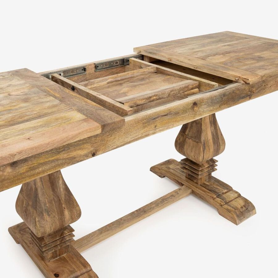 Mesa de comedor extensible de madera de mango Toulouse 160/200x80x80cm
