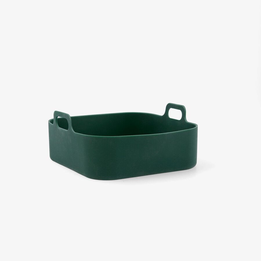 Cesta cuadrada de airfryer verde de silicona Terrae 19cm 